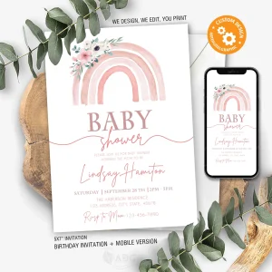 Rainbow Baby Shower Invitation