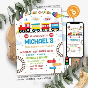 Train Birthday Invitation