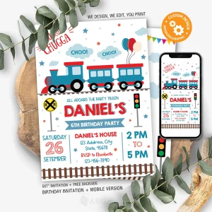 Train Birthday Invitation