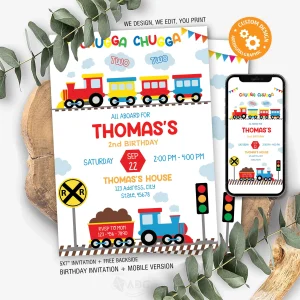 Train Birthday Invitation