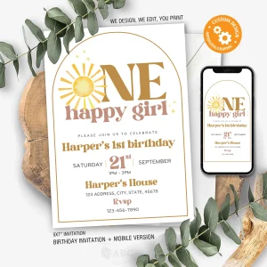 One Happy Girl Birthday Invitation