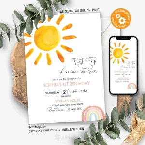 First Trip Around The Sun Birthday Invitation