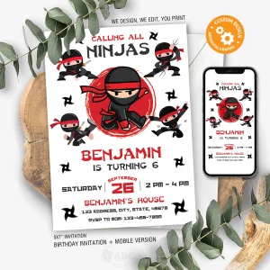 Ninja Birthday Invitation