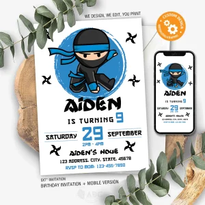 Ninja Birthday Invitation