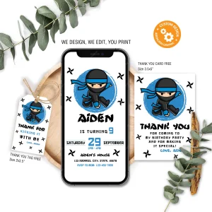 Ninja Electronic Birthday Invitation