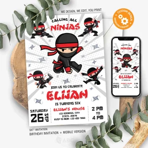 Ninja Birthday Invitation