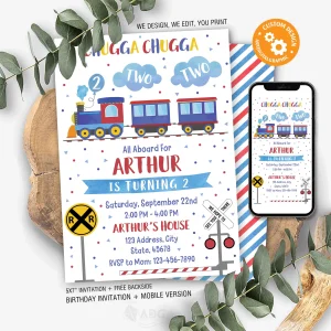 Train Birthday Invitation