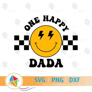 One Happy Dada Checkered