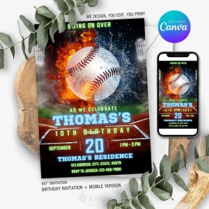 Birthday Invitation Baseball