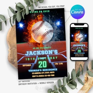 Birthday Invitation Baseball