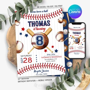 Birthday Baseball Invitation