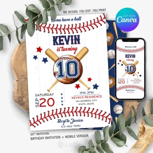 Birthday Baseball Invitation