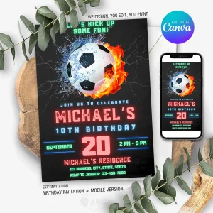 Soccer Birthday Invitation