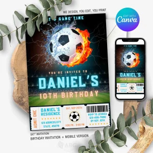 Soccer Birthday Invitation