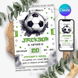 Soccer Birthday Invitation