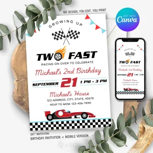 Two Fast Birthday Invitation