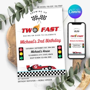 Two Fast Birthday Invitation