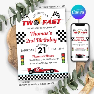 Two Fast Birthday Invitation