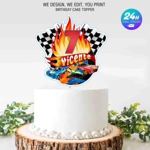 Birthday Hot Wheels Topper Cake