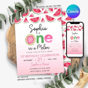 Watermelon Birthday Invitation