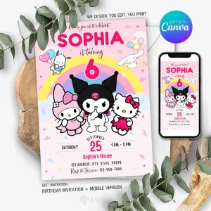 Hello Kitty Birthday Invitation