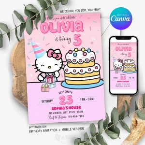 Hello Kitty Birthday Invitation