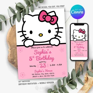 Hello Kitty Birthday Invitation