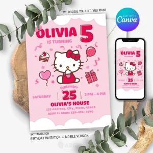 Hello Kitty Birthday Invitation