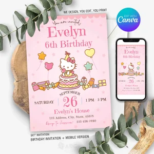 Hello Kitty Birthday Invitation