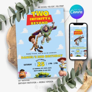 Two Infinity and Beyond Toy Story Invitation