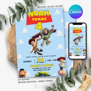 Toy Story Birthday Invitation Canva Template