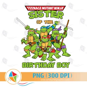 Sister of the Birthday Boy Ninja Turtle