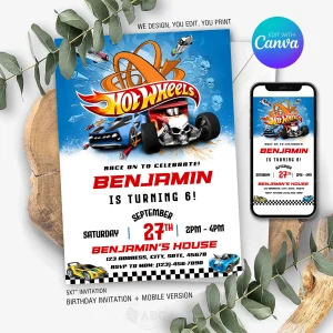 Hot Wheels Birthday Invitation
