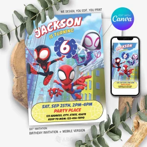 Birthday Invitation Spidey