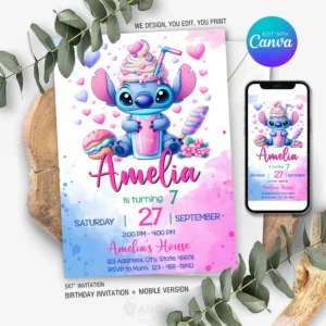 Stitch Birthday Invitation