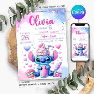 Stitch Birthday Invitation
