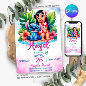 Stitch Birthday Invitation