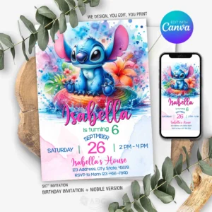 Stitch Birthday Invitation