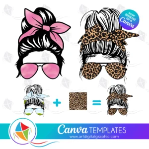 Messy Bun Canva Frame Template