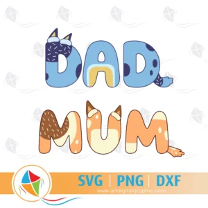 Dad Mum Bluey