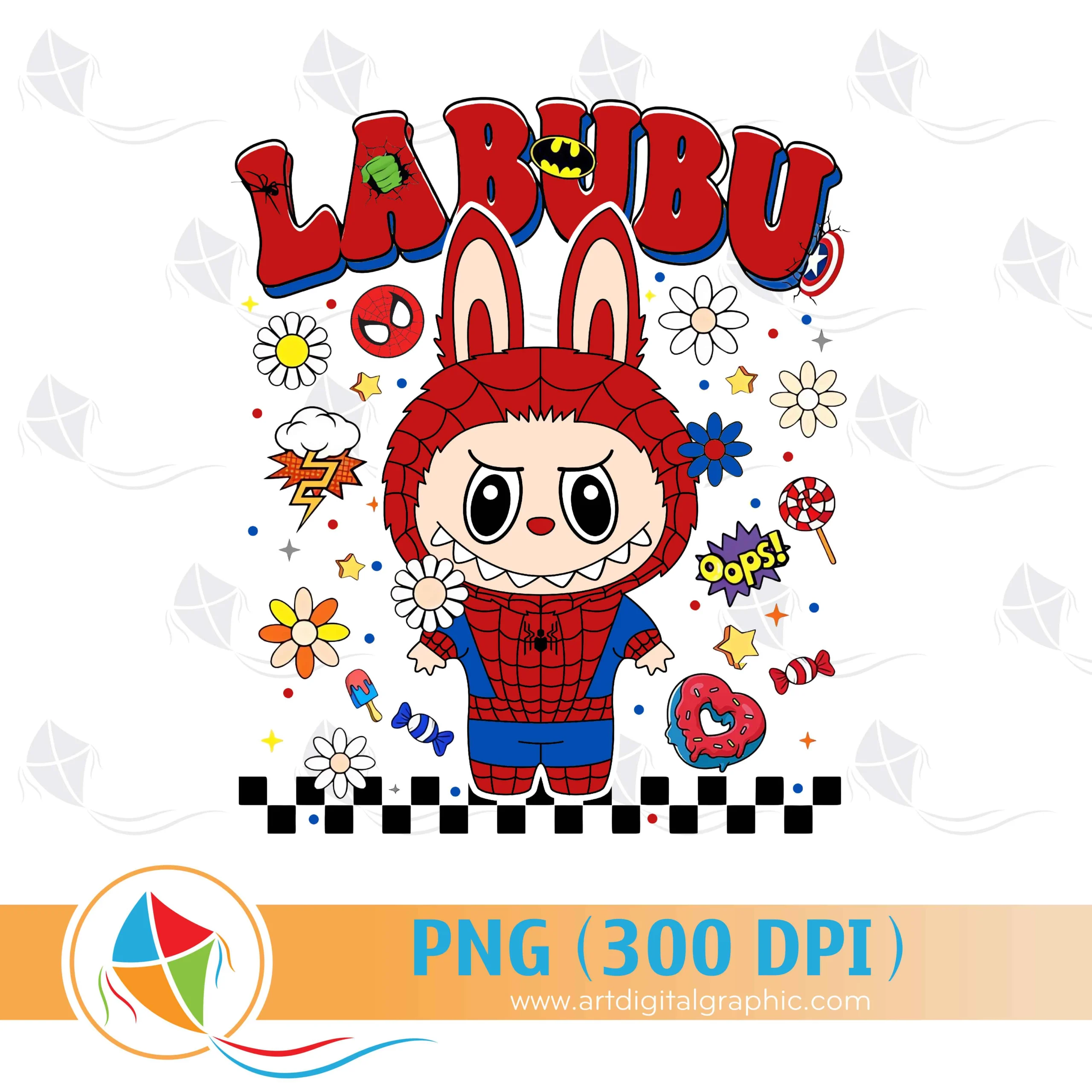 Labubu Spiderman PNG