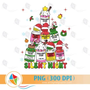 Silent Night Nurse Christmas PNG