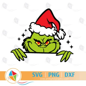 Grinch Head Christmas SVG