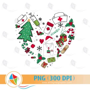 Heart Nurse Christmas PNG