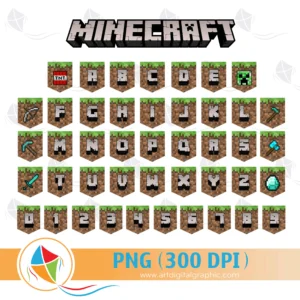 Minecraft Font Banner PNG