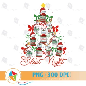 Silent Night Nurse Christmas PNG