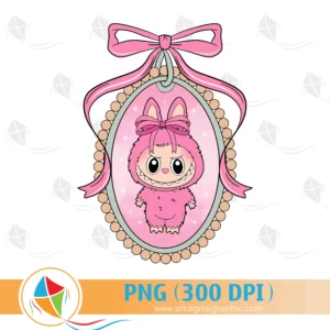 Labubu Coquette Frame PNG