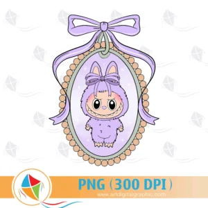 Labubu Coquette Frame PNG