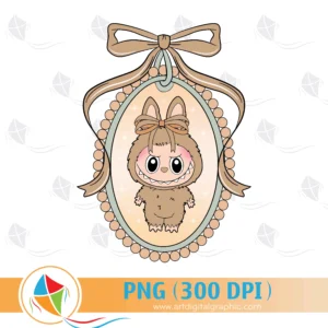 Labubu Coquette Frame PNG