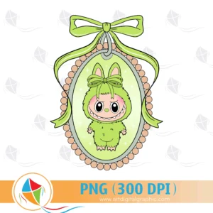 Labubu Coquette Frame PNG